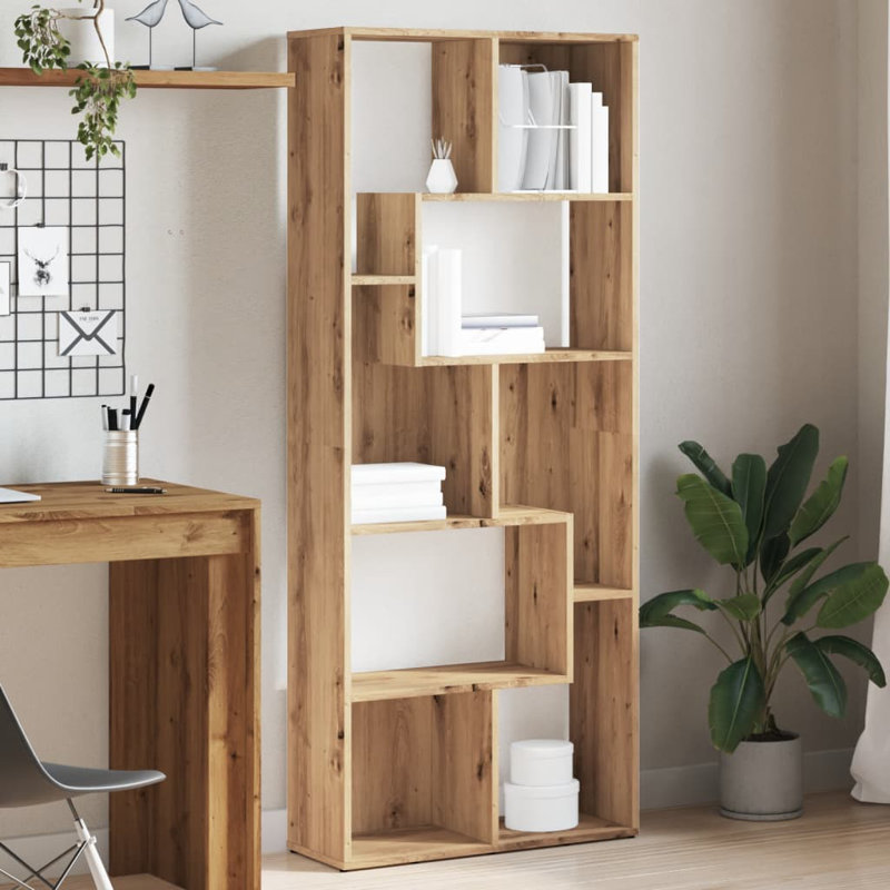 161cm H x 67cm W Geometric Bookcase, Artisian Oak