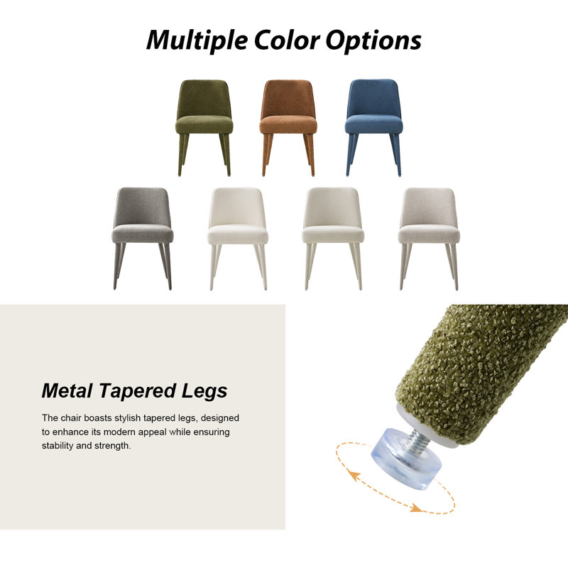 Jara Modern Upholstered Dining Chair With Ergonomic Design Set Of 4, Moss
