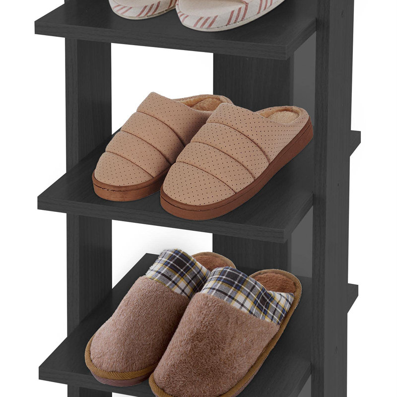 7 Pair Shoe Rack,  Black