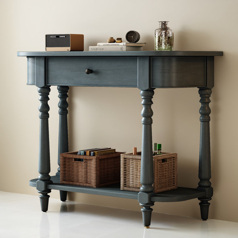 36" Console Table Entryway Sofa Side Table for Hallway Living Room, Navy Blue