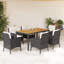Ensemble de salle à manger de patio Dakota Fields avec coussins en rotin de poly-737230927-737230933-737230924