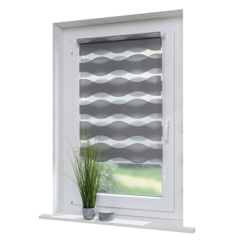 Semi Sheer Roll-Up Blind, 120cm W x 150cm L, Grey