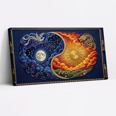 Ensemble de 1 tableau mural Yin Yang sur toile