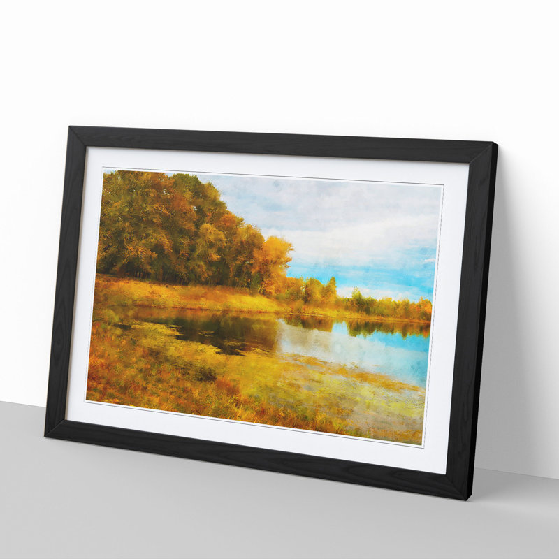 Forest and Lake Vol.3 - Picture Frame Graphic Art, 48cm H x 65cm W x 2cm D, Black Framed