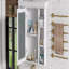Armoire de rangement murale blanche 35 po x 28 po avec porte miroir, armoire de salle de bain moderne avec miroir, armoire à pharmacie avec 6 tablettes ouvertes