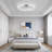  20" White Low Profile Ceiling Fan with Light, Dimmable Remote Flush Mount Fandelier-1436131097