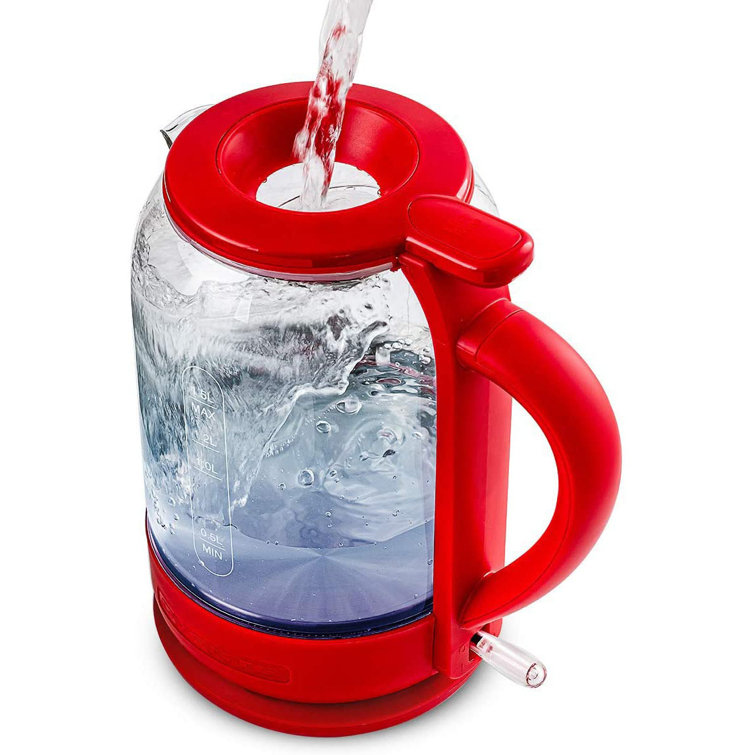Ovente Electric Glass Hot Water Kettle 1.7 Liter Teapot Infuser
