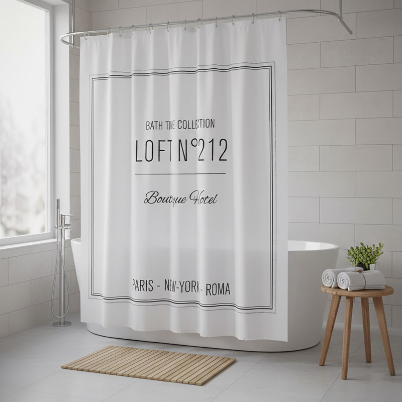 Rideau de douche Neo Retro, Blanc