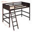 Lit mezzanine en bois peu encombrant, design espresso moderne pour la famille