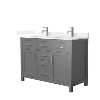 Beckett 48" Freestanding Double Bathroom Vanity with Quartz Top
