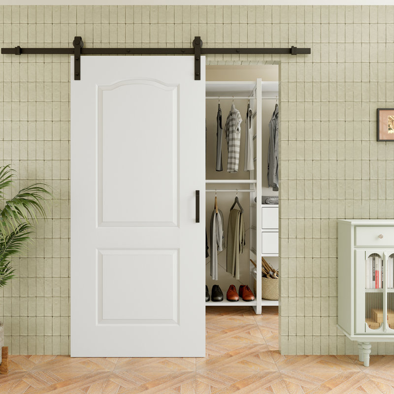 Porte de grange coulissante en bois 80 po H 2Lite, 36 po x 80 po