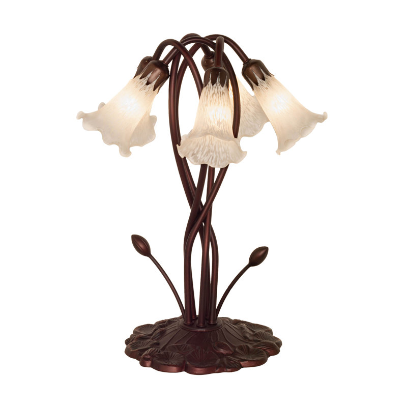 Lampe de table 16 lumières Tiffany Pond, Blanc, Unipolaire