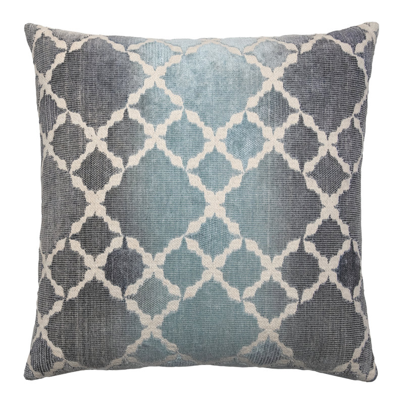 Trellis Square Woven Jacquard Pillow, Storm, 22"H x 22"W