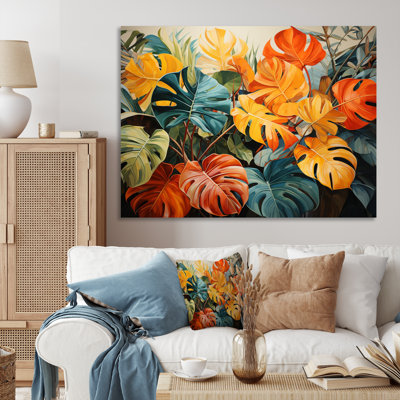 Orange, vert, plantes tropicales III