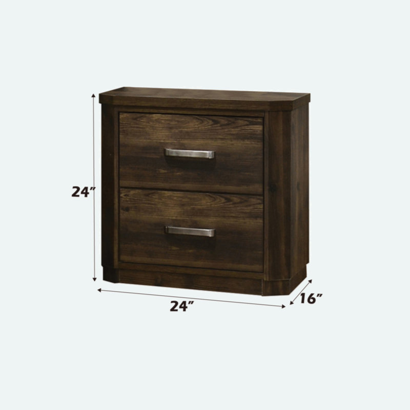 Elettra Rustic Walnut Finish Nightstand