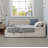 Modern Style Twin Size L Shape Corner Bed, Linen Upholstered Daybed with Two Storage Drawers-1899296015