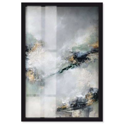 Estampe sous verre « Ancient Rime », art abstrait côtier par Art Remedy, cadre noir, 10 x 15