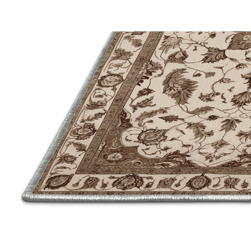 Machine Washable Persian Beige Area Rug, Rectangle 2' x 3'