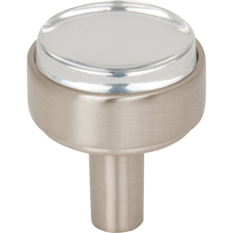 Poignée Carmen en nickel satiné de 1-1 / 8 po de diamètre, Nickel satiné
