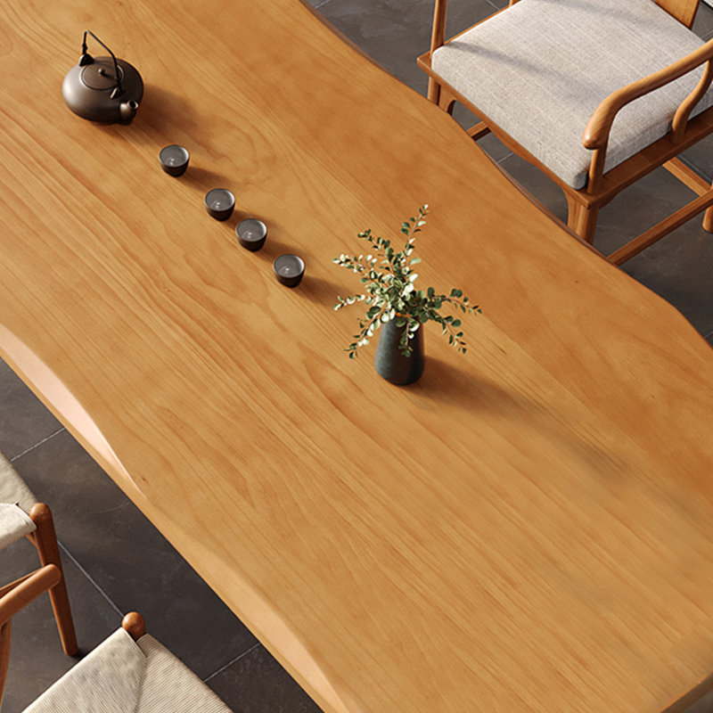Brown Rectangular Solid Wood Dining Table, 29.53"H x 70.87"L x 31.5"W
