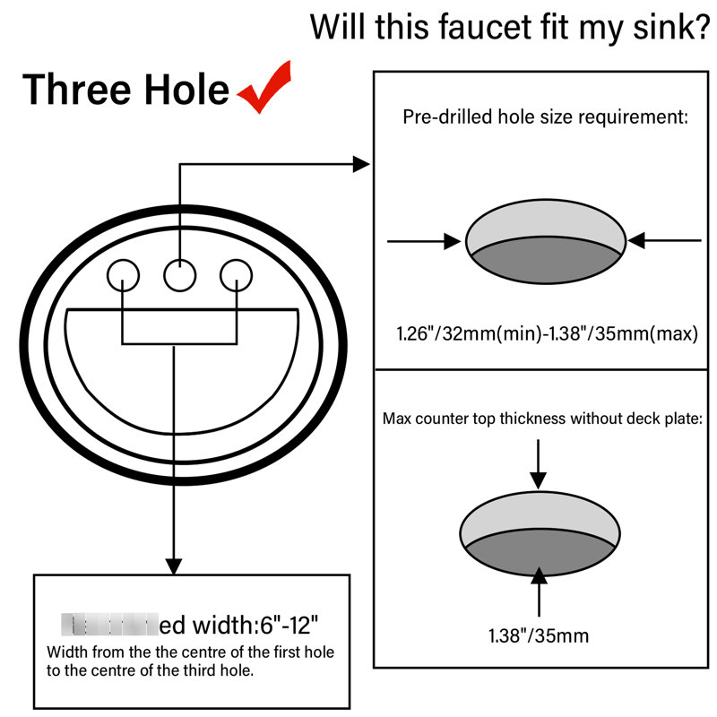 Robinet de lavabo de salle de bain 8 "avec 2 poignées - Nickel brossé, acier inoxydable nickel terni, poignées, usure et corrosion, conduites d'eau incluses