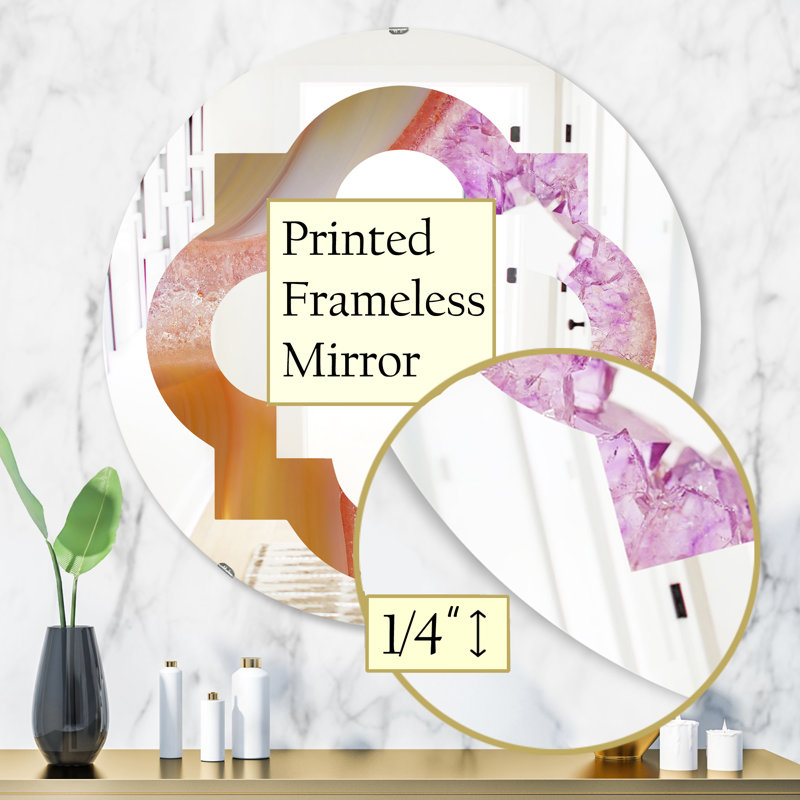 Miroir mural éclectique Crystals of Amethyst, H 31,5 po x l po