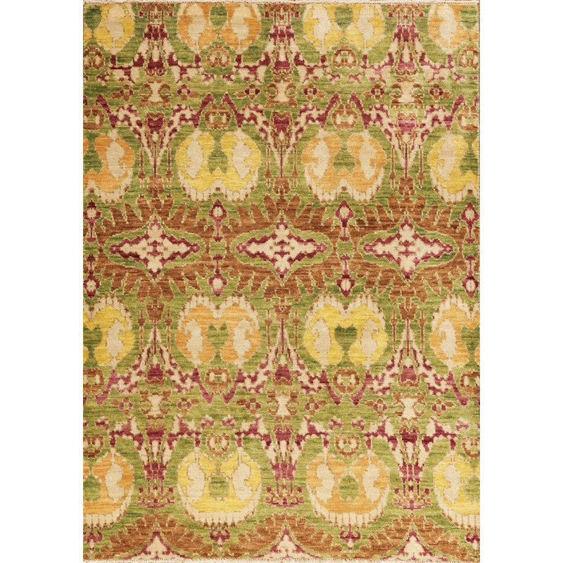 Vogue Hand Knotted Wool Area Rug, Rectangle 6' x 9'
