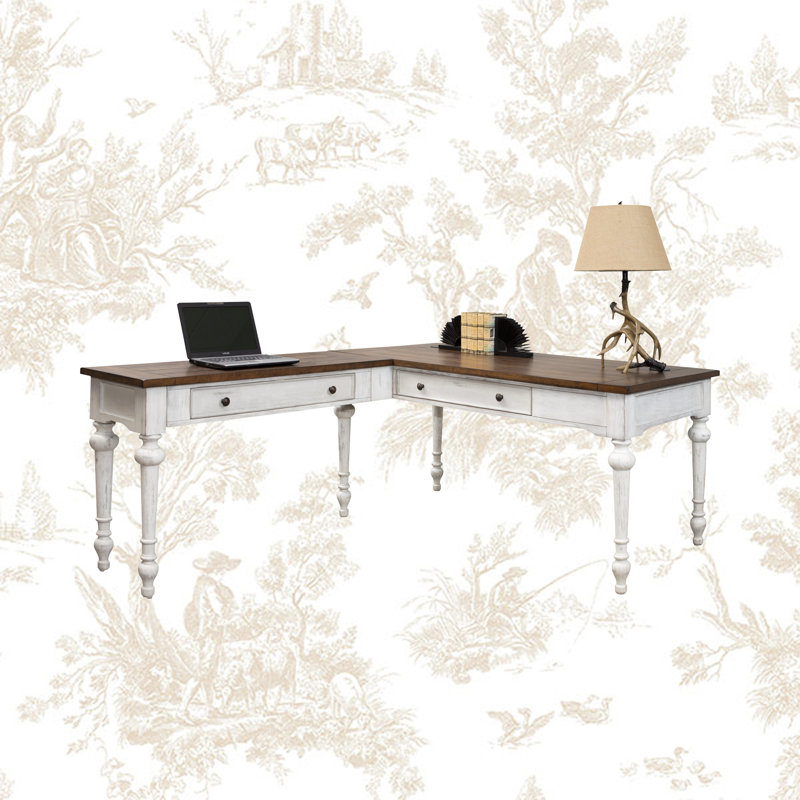 Bureau double caisson en forme de l Aurica