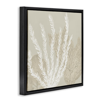 Neutral Coral on Beige Framed Floater Canvas Wall Art, design by Yvette St. Amant