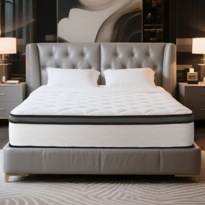 10 Inch High Profile Queen Mattress for Back & Side Sleepers - Motion Isolation & Hypoallergenic, CertiPUR-US Certified Gel Memory Foam, Medium Firm Hybrid Mattresses In A Box