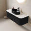 Meuble-lavabo de salle de bain 48 po avec lavabo, meuble-lavabo mural moderne à bords arrondis avec 2 tiroirs, vasque en céramique noire sans robinet et pré-assemblé-753198808-753198630
