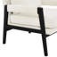 Chaise de travail Isabelle en chenille moderne - assise, structure en bois, coussin de dossier polyvalent, 17,32 po Largeur, rembourrage doux de lecture Mid-Century blanc, pieds solides, support amovible, profondeur de siège de 20 po,