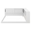 Lit de jour en L pour grand lit en bois avec tablettes de rangement, cadre de lit d'angle peu encombrant avec station de charge et lumières DEL-916194527