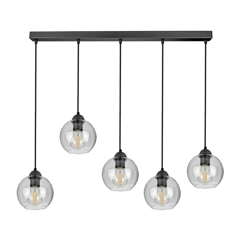 Ashtabula 5-Light Geometric Pendant, Transparent