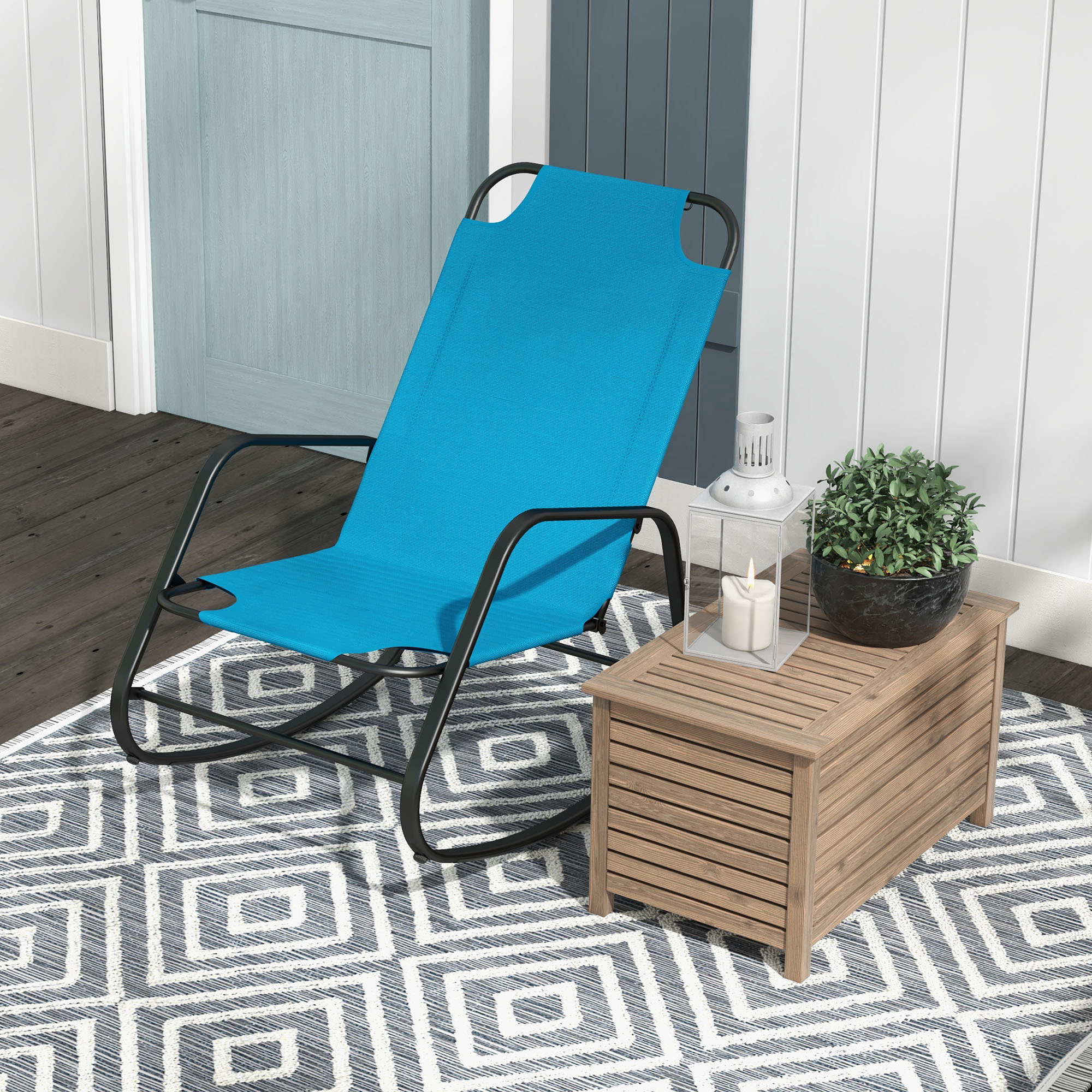 Lark Manor™ Garden Rocking Chair, Outdoor Indoor Sling Fabric Rocker ...