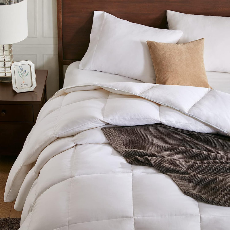 All Seasom Goose Down And Feather And 100% Cotton Cover - Stand-Alone Down Comforter, Queen Down Comforter