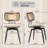 19''Modern Swivel Faux Leather Dining Chairs With Rattan Back-118783025-117542739