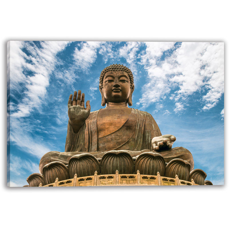 Impression sur toile majestueuse Bouddha surplombant le ciel, H 12 po x l 16 po