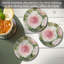 Ensemble de 4 sous-verres ronds à motif floral vieilli Aged Beauty