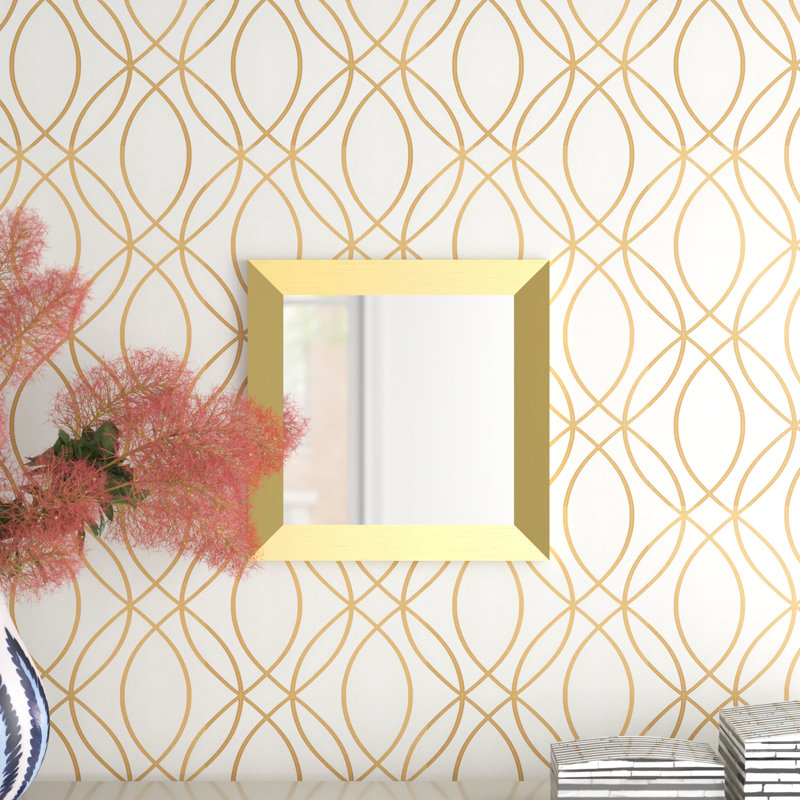 Aureliano Engineered Wood Flat Wall Mirror, 17" H x 17" W 