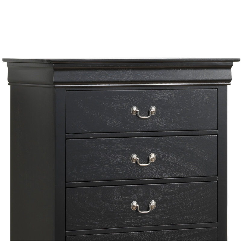 Charmant coffre de rangement traditionnel noir, Noir