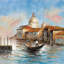 «Two Europeans on a Gondola - Orange Office», reproduction encadrée-2125604927-2125604922