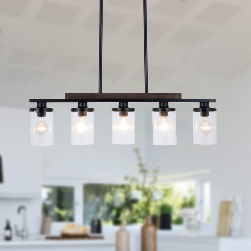 Neyba 5 - Light Dimmable Kitchen Island Rectangle Chandelier