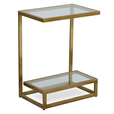 Table de bout avec rangement en verre Duponta
