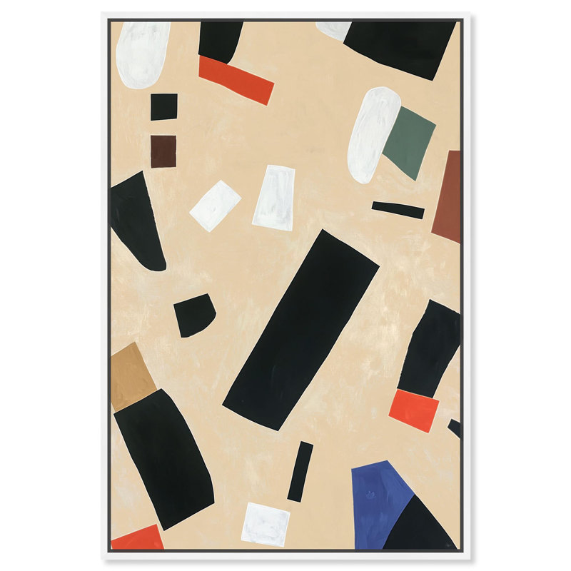 Mindscape Mosaic I Canvas Modern Abstract par , Cadre flottant blanc, H 16 po x l 16 po