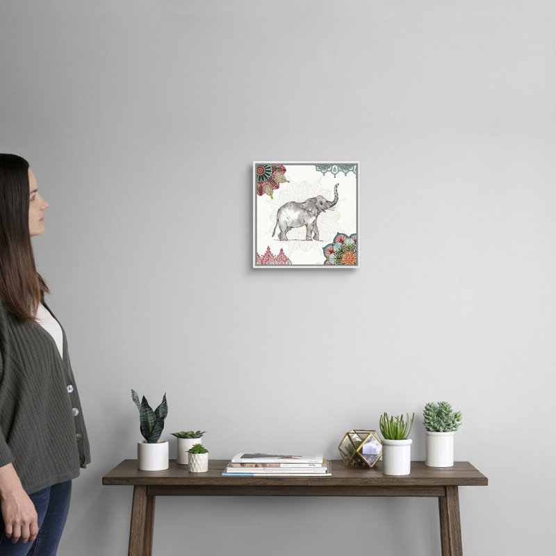 Reproduction d'art sur toile, Toile avec cadre blanc, H 14 po x l 14 po x P 2 po