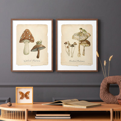 Woodland Mushrooms-Premium Framed Print -Ready to Hang - No Nails Required - No Nails Required