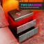Nightstand, High Gloss Front Side Table w/ LED Lights, for Bedroom-24679027