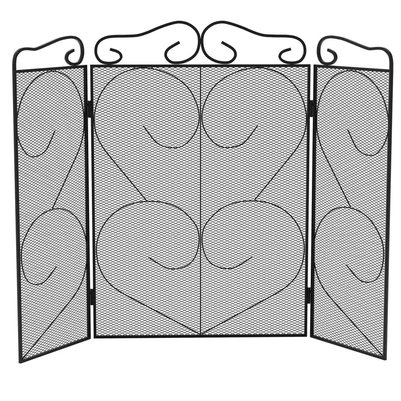 Juniper 3 Panel Steel Fireplace Screen