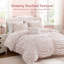 Ensemble de literie rose simple pour lit simple et simple TG, 3 pièces en microfibre froncée, chambre à coucher à motif floral